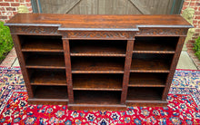 Load image into Gallery viewer, Antique English Bookcase Stepback Bookshelf Display Cabinet Oak c. 1900s