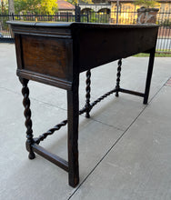 Load image into Gallery viewer, Antique English Sideboard Server Sofa Table Buffet Jacobean Barley Twist Oak 19C