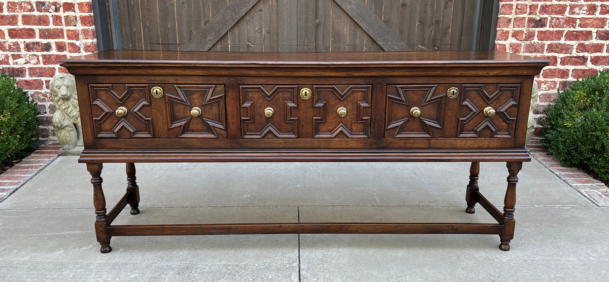 Antique English Sideboard Server Sofa Table Console Buffet