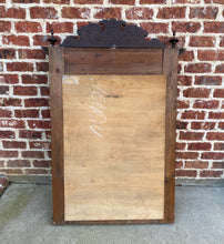 Load image into Gallery viewer, Antique French Mirror Pier Mantel Beveled Carved Oak Crown Barley Twist LARGE