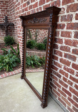 Load image into Gallery viewer, Antique French Mirror Pier Mantel Carved Oak Barley Twist LARGE