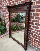 Load image into Gallery viewer, Antique French Mirror Pier Mantel Carved Oak Barley Twist LARGE