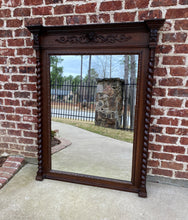 Load image into Gallery viewer, Antique French Mirror Pier Mantel Carved Oak Barley Twist LARGE