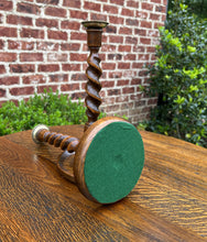 Load image into Gallery viewer, Antique English Barley Twist Candlesticks Candle Holders Oak PAIR 12.5" Tall
