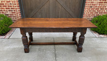 Load image into Gallery viewer, Antique English Farm Table Dining Library Table Desk Farmhouse Oak 77" 19th C