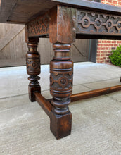 Load image into Gallery viewer, Antique English Farm Table Dining Library Table Desk Farmhouse Oak 77" 19th C