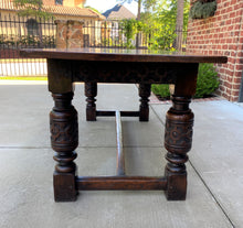 Load image into Gallery viewer, Antique English Farm Table Dining Library Table Desk Farmhouse Oak 77" 19th C