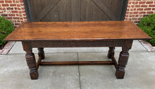 Load image into Gallery viewer, Antique English Farm Table Dining Library Table Desk Farmhouse Oak 77" 19th C