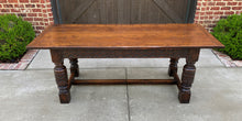 Load image into Gallery viewer, Antique English Farm Table Dining Library Table Desk Farmhouse Oak 77" 19th C