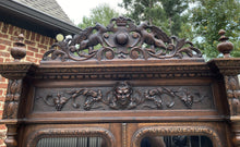 Load image into Gallery viewer, Antique French Bookcase HUNT Display Cabinet Barley Twist Black Forest Oak