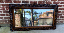 Load image into Gallery viewer, Antique English Mirror Beveled Rectangular LARGE Carved Oak Renaissance c.1900