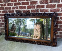 Load image into Gallery viewer, Antique English Mirror Beveled Rectangular LARGE Carved Oak Renaissance c.1900