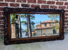Load image into Gallery viewer, Antique English Mirror Beveled Rectangular LARGE Carved Oak Renaissance c.1900