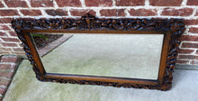 Load image into Gallery viewer, Antique English Mirror Beveled Rectangular LARGE Carved Oak Renaissance c.1900