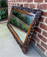 Load image into Gallery viewer, Antique English Mirror Beveled Rectangular LARGE Carved Oak Renaissance c.1900