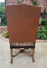 Load image into Gallery viewer, Antique French Chair Tapestry Needlepoint Floral Carved Walnut Fireside Throne