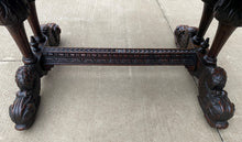 Load image into Gallery viewer, Antique French Desk Dolphin Table Renaissance Revival Carved Oak Drawer 19th C