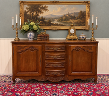Load image into Gallery viewer, Antique French Louis XV Bow Front Buffet Sideboard Server Carved Oak c. 1930s