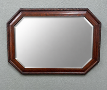 Load image into Gallery viewer, Antique English Jacobean Mirror Framed Beveled Octagonal Oak c.1930s