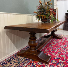 Load image into Gallery viewer, Antique French Country Farm Dining Table Farmhouse LARGE Trestle Base Oak 19th c