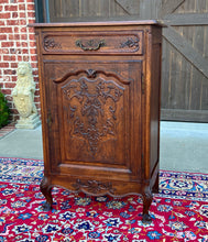 Load image into Gallery viewer, Antique French Louis XV Style Cabinet Cupboard w Drawer Carved Oak Tall 1920s