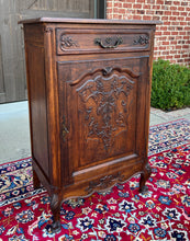 Load image into Gallery viewer, Antique French Louis XV Style Cabinet Cupboard w Drawer Carved Oak Tall 1920s