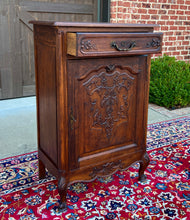 Load image into Gallery viewer, Antique French Louis XV Style Cabinet Cupboard w Drawer Carved Oak Tall 1920s