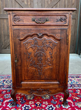 Load image into Gallery viewer, Antique French Louis XV Style Cabinet Cupboard w Drawer Carved Oak Tall 1920s