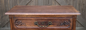 Antique French Louis XV Style Cabinet Cupboard w Drawer Carved Oak Tall 1920s