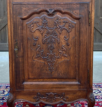 Load image into Gallery viewer, Antique French Louis XV Style Cabinet Cupboard w Drawer Carved Oak Tall 1920s