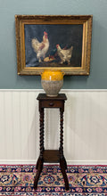 Load image into Gallery viewer, Antique English 4-Post Barley Twist Pedestal Plant Stand Jacobean Oak 39.5&quot; Tall