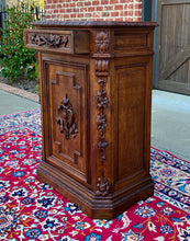 Load image into Gallery viewer, Antique French Cabinet Cupboard Carved Oak Renaissance Revival Canted Corners