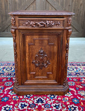 Load image into Gallery viewer, Antique French Cabinet Cupboard Carved Oak Renaissance Revival Canted Corners