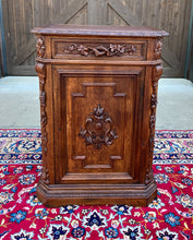 Load image into Gallery viewer, Antique French Cabinet Cupboard Carved Oak Renaissance Revival Canted Corners