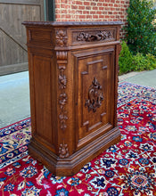 Load image into Gallery viewer, Antique French Cabinet Cupboard Carved Oak Renaissance Revival Canted Corners