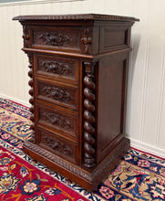 Load image into Gallery viewer, Antique French Marble Top Chest Side or End Table Nightstand BARLEY TWIST Oak