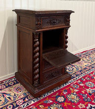 Load image into Gallery viewer, Antique French Marble Top Chest Side or End Table Nightstand BARLEY TWIST Oak
