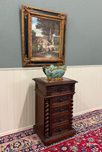 Load image into Gallery viewer, Antique French Marble Top Chest Side or End Table Nightstand BARLEY TWIST Oak