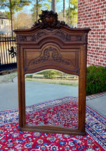 Load image into Gallery viewer, Antique French Trumeau Mirror Mantel Pier Mirror Rectangular Oak LARGE 19th C