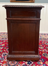 Load image into Gallery viewer, Antique French Marble Top Chest Side or End Table Nightstand BARLEY TWIST Oak