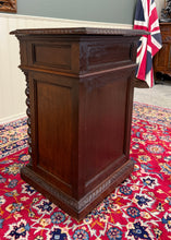 Load image into Gallery viewer, Antique French Marble Top Chest Side or End Table Nightstand BARLEY TWIST Oak