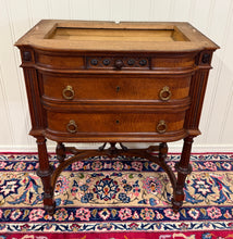Load image into Gallery viewer, Antique French Louis XVI Style Marble Top Chest Side End Table Walnut c.1920s-30