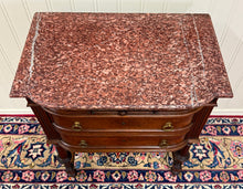 Load image into Gallery viewer, Antique French Louis XVI Style Marble Top Chest Side End Table Walnut c.1920s-30