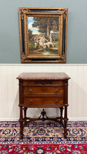 Load image into Gallery viewer, Antique French Louis XVI Style Marble Top Chest Side End Table Walnut c.1920s-30