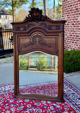 Load image into Gallery viewer, Antique French Trumeau Mirror Mantel Pier Mirror Rectangular Oak LARGE 19th C