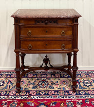 Load image into Gallery viewer, Antique French Louis XVI Style Marble Top Chest Side End Table Walnut c.1920s-30