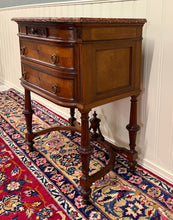 Load image into Gallery viewer, Antique French Louis XVI Style Marble Top Chest Side End Table Walnut c.1920s-30