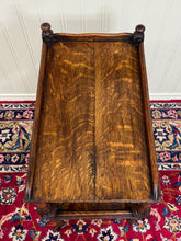 Load image into Gallery viewer, Antique English Trolley Tea Cart Pastry Cocktail Bar Cart Tray Tudor Oak 1930s