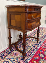 Load image into Gallery viewer, Antique French Louis XVI Style Marble Top Chest Side End Table Walnut c.1920s-30