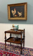 Load image into Gallery viewer, Antique English Trolley Tea Cart Pastry Cocktail Bar Cart Tray Tudor Oak 1930s